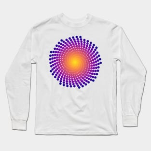 Whirlpool Spiral | Dark Sunset Yellow Red Blue Long Sleeve T-Shirt